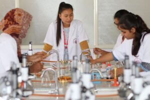 Students at Kyrgyz State University campus