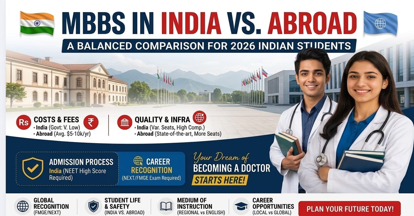MBBS in India vs abroad 2026 comparison for Indian medical students